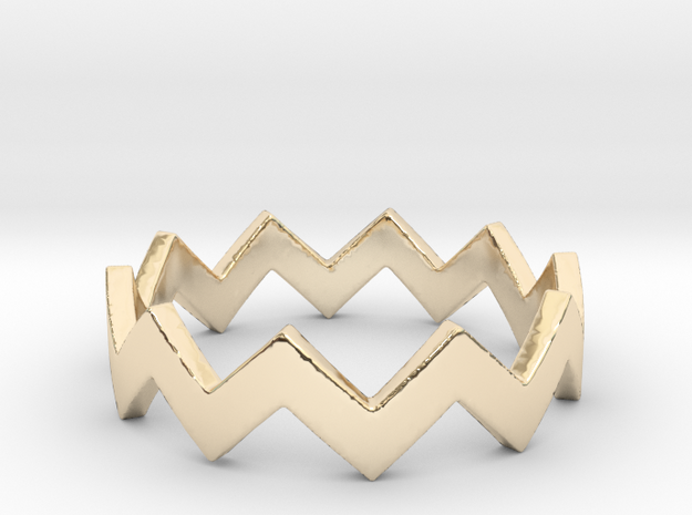 Zig Zag Wave Stackable Ring Size 5 in 14K Yellow Gold