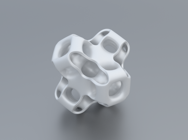 Gyroid Figure in White Processed Versatile Plastic