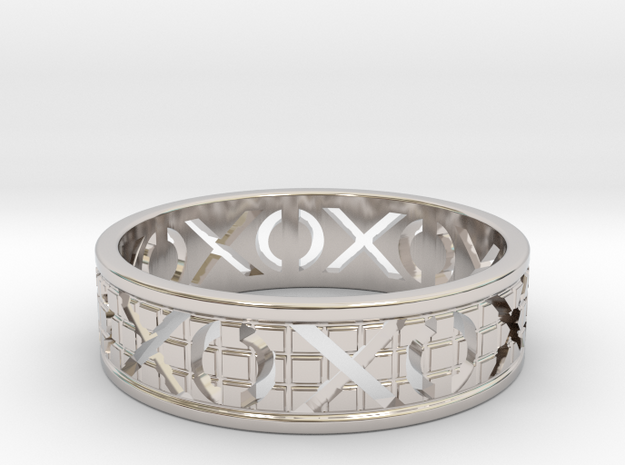 Size 6 Xoxo Ring A in Rhodium Plated Brass