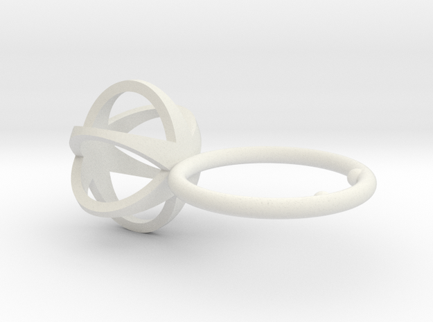 3D MINI STAR GLITZ SPARKLE RING - size 8 in White Natural Versatile Plastic