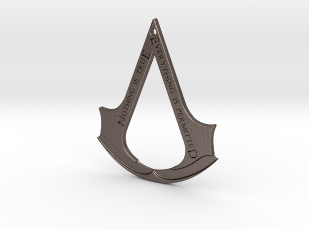 Assassin's creed logo-bottle opener (with hole) in Polished Bronzed Silver Steel