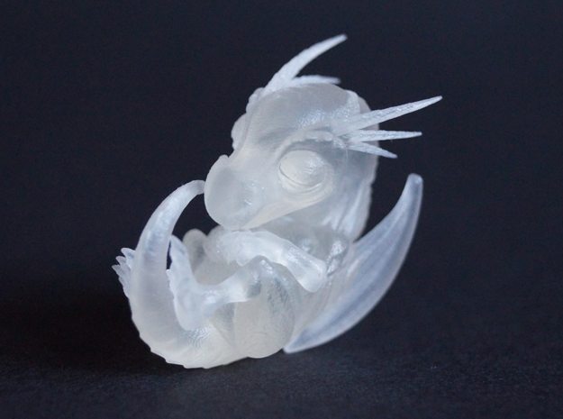 Tiny 'Crystalised' Baby Dragon in Smooth Fine Detail Plastic