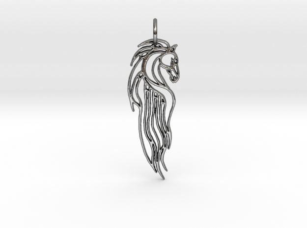 Rohan Horse Pendant in Polished Silver