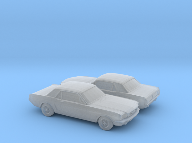 1/148 2X 1964 Ford Mustang GT in Smooth Fine Detail Plastic