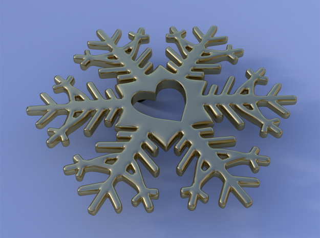 Snow heart in 14K Yellow Gold