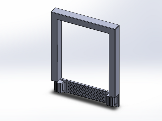8x10 Roll Up Door; Open w/Leveler - Surface in Tan Fine Detail Plastic