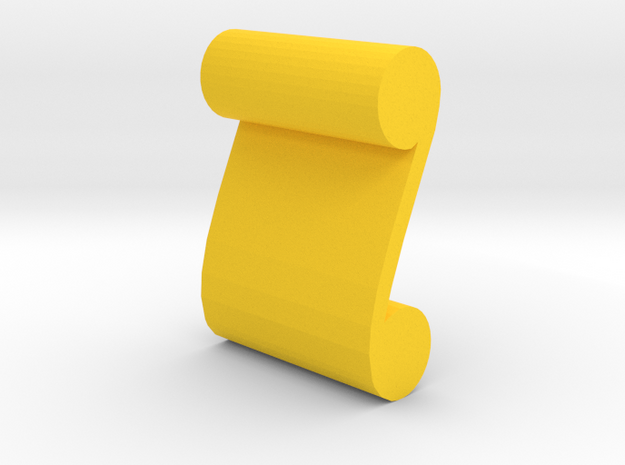 Game Piece, Scroll Artifact in Yellow Processed Versatile Plastic