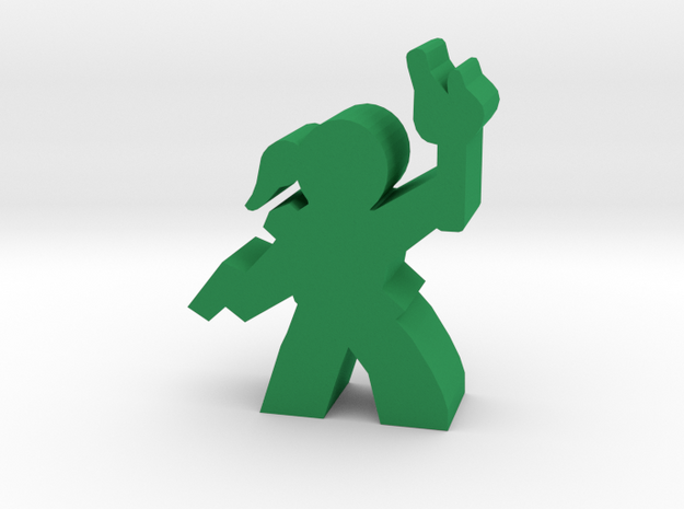 Game Piece, Lady Adventurer, with gun, torch in Green Processed Versatile Plastic