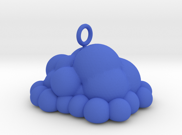 Puffy Cloud Dangler - 4cm in Blue Processed Versatile Plastic