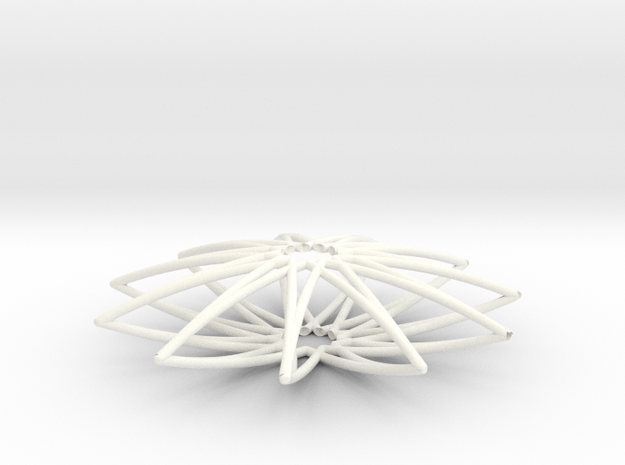 Spirograph Pendant 02 in White Processed Versatile Plastic