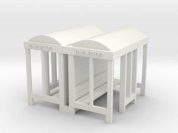 Bus Stop - HO 87:1 Scale Qty (2) in White Natural Versatile Plastic