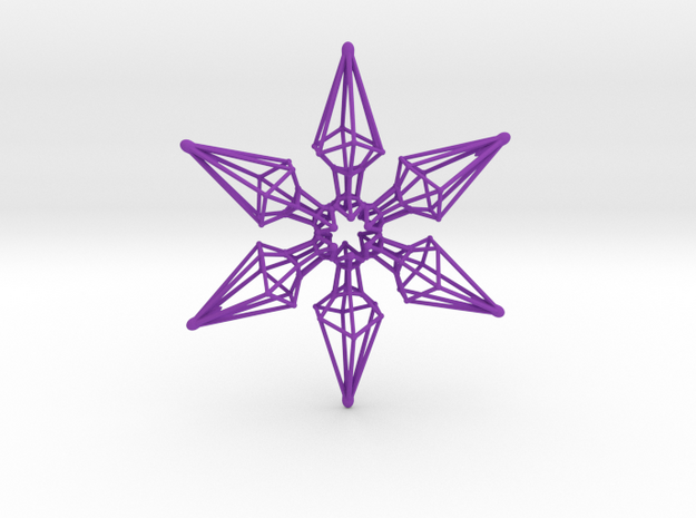 6 Point Ninja Star - 7cm in Purple Processed Versatile Plastic