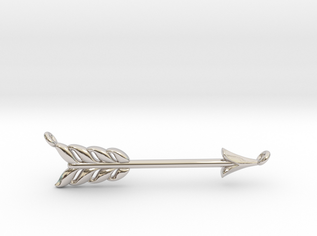 Arrow Pendant in Rhodium Plated Brass