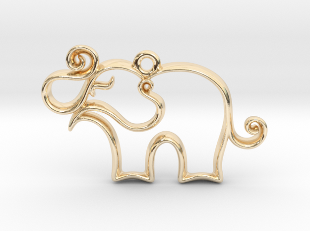 Tiny Elephant Charm in 14k Gold Plated Brass