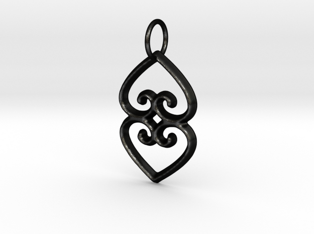 ASASE YE DURU (Adinkra Symbol of Mother Earth) in Matte Black Steel