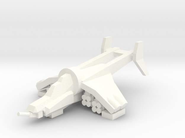 [5] Gunship (Autocannon Turret, ATGM) in White Processed Versatile Plastic