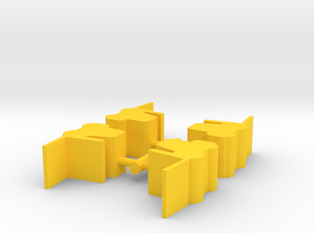 Forklift Meeple, 4-set in Yellow Processed Versatile Plastic
