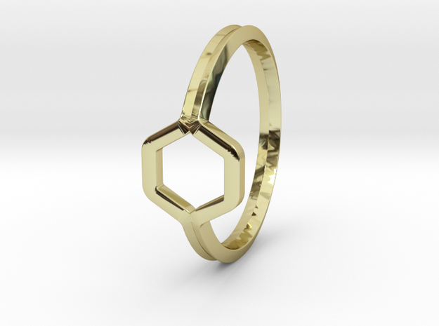 A-LINE Honey Ring H.02, US size 6, d=16,5mm  in 18k Gold Plated Brass: 6 / 51.5