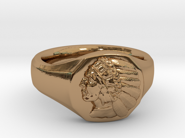 Indian Head Ring in Polished Brass