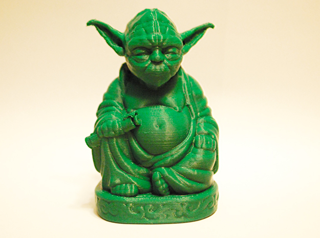 Yoda Buddha with Lightsaber  in Green Processed Versatile Plastic