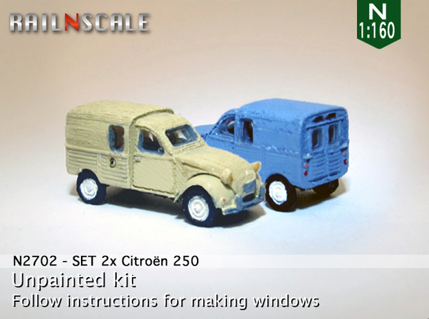 SET 2x Citroën 250 (N 1:160) in Tan Fine Detail Plastic