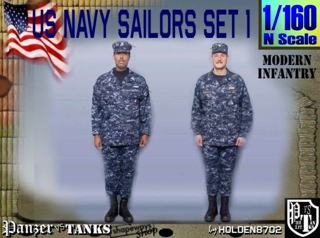 1-160 USN Modern Sailors Set1 in Clear Ultra Fine Detail Plastic