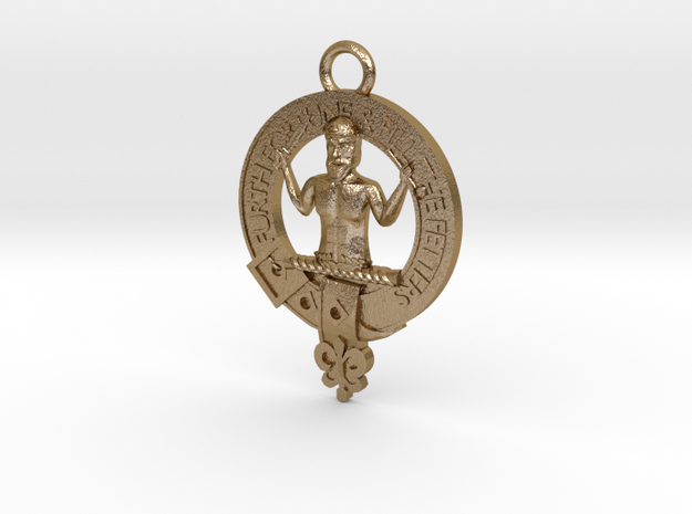 Murray Clan Crest key fob in Polished Gold Steel