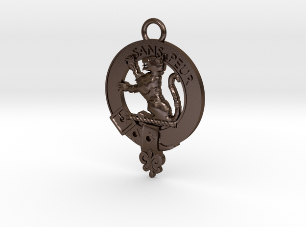 Sutherland Clan crest key fob in Polished Bronze Steel
