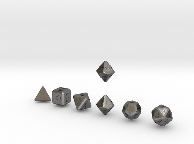 QUADRANT Bevel Outies dice in Polished Nickel Steel