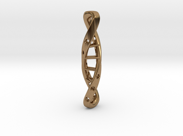 tritium: Dna Supported vial keyfob pendant in Natural Brass