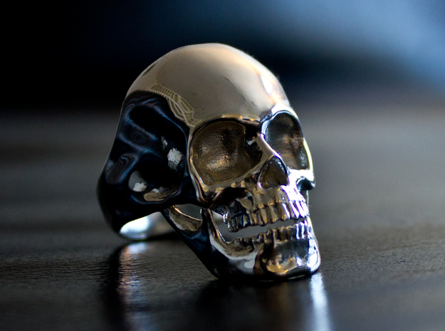 The Original Skull Ring in Polished Silver