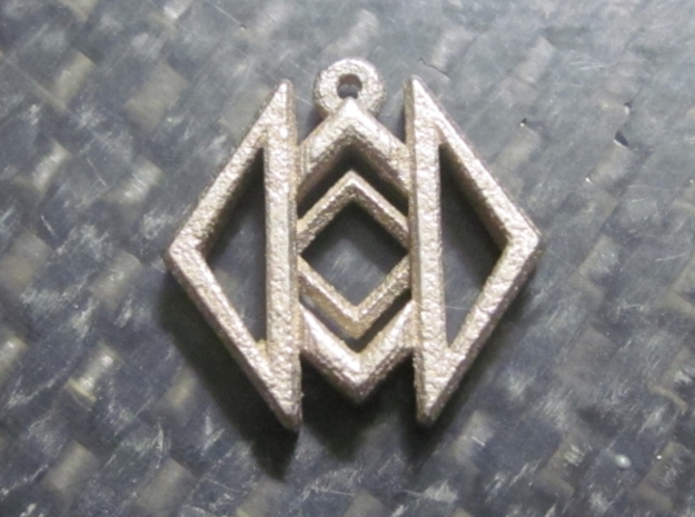 Geometric Design Pendant in Polished Bronzed Silver Steel
