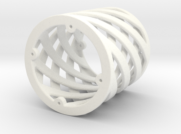 Spiral Support Piece in White Processed Versatile Plastic