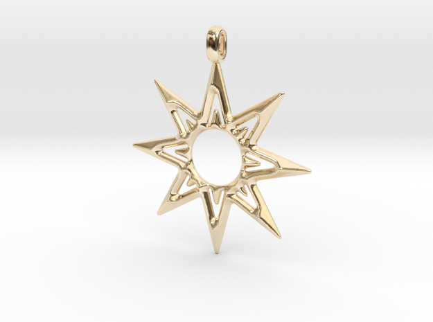 STAR OF VENUS Jewelry Symbol Pendant. in 14K Yellow Gold