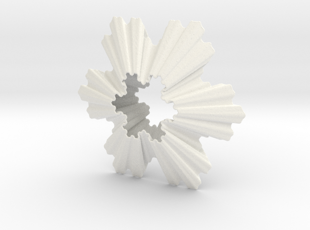 Koch Snowflake Ornament in White Processed Versatile Plastic