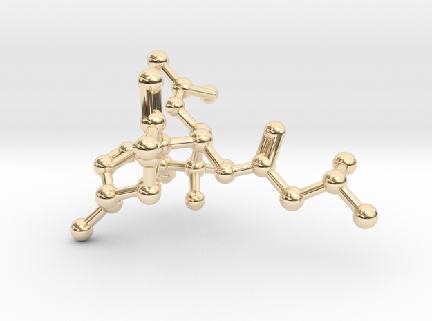 Neurolenin B Molecule Necklace in 14K Yellow Gold