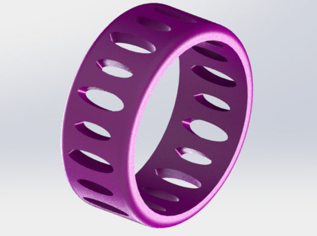 AB Ellipse Ring - Size 7 1/2 in Purple Processed Versatile Plastic