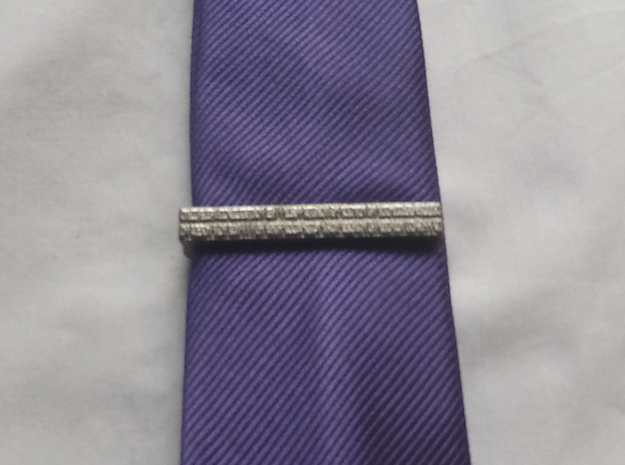 Binary Tie Bar 4cm in Polished Nickel Steel