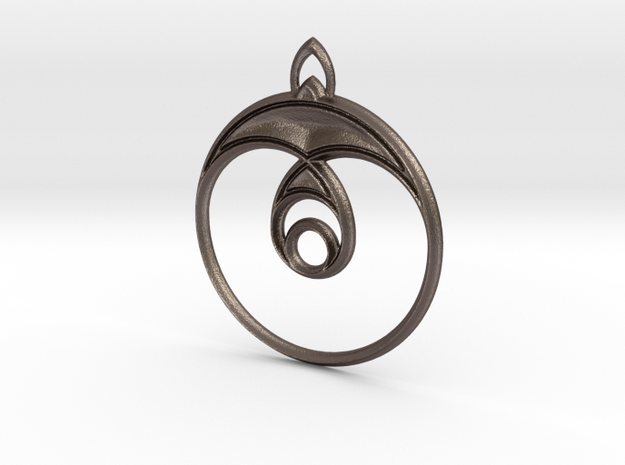 Sparrow Pendant in Polished Bronzed Silver Steel