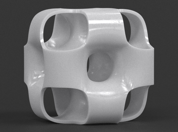 Ported Cube in White Processed Versatile Plastic