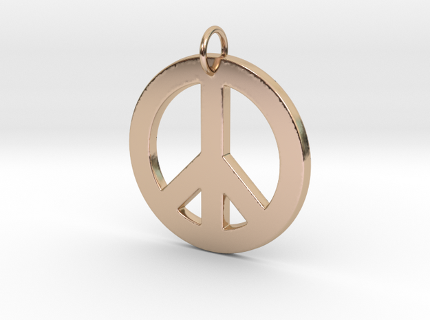 Peace Sign in 14k Rose Gold Plated Brass