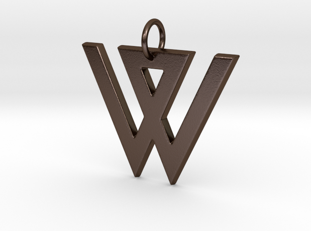 W in Polished Bronze Steel