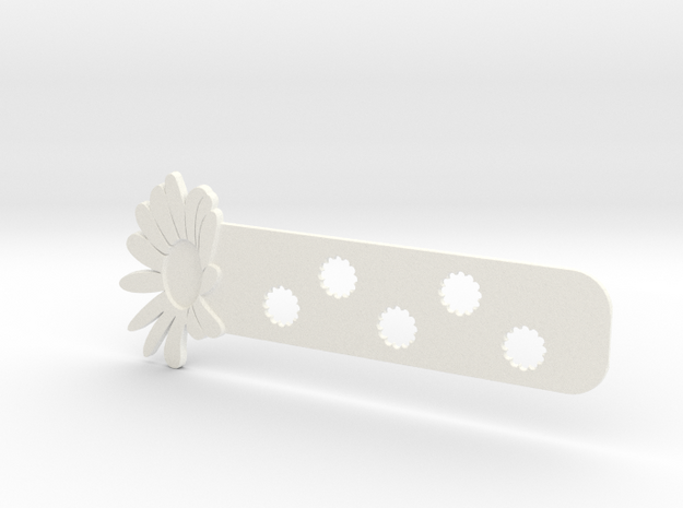 Daisy Bookmark in White Processed Versatile Plastic