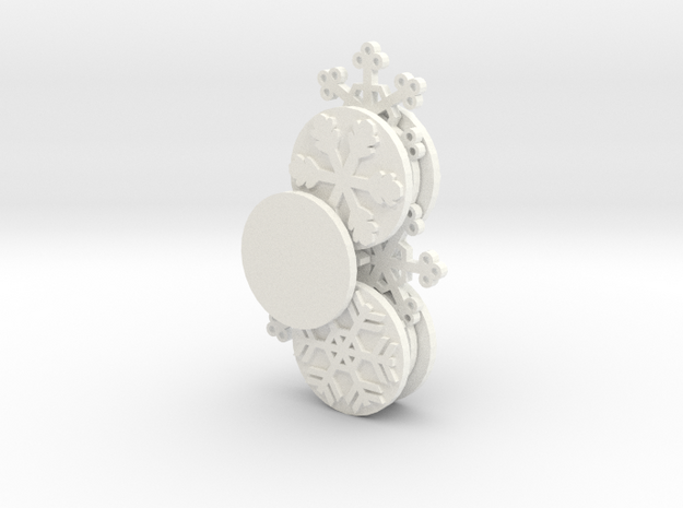 Gears of Winter Ornament (Customizable) in White Processed Versatile Plastic