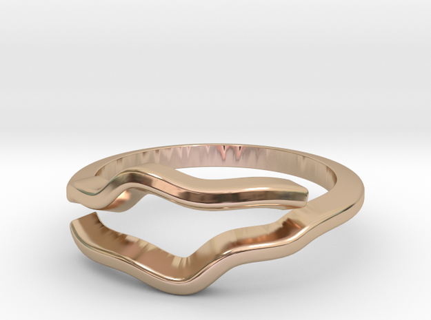 Twisting Ring 2 in 14k Rose Gold Plated Brass