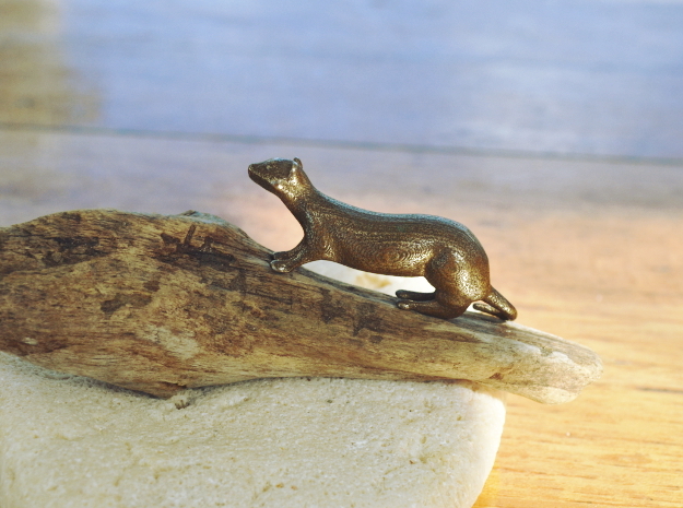 The Weasel Desk Toy in Polished Bronzed Silver Steel