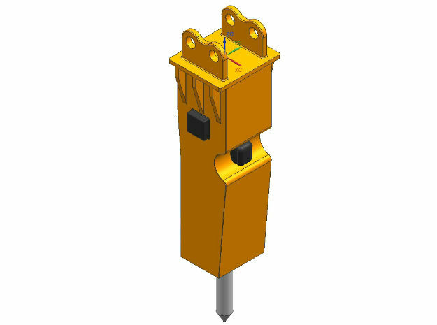 HO 1/87 hydraulic hammer with flange in Tan Fine Detail Plastic