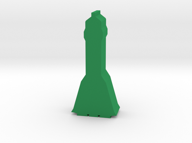Game Piece, Soyuz-style Rocket in Green Processed Versatile Plastic