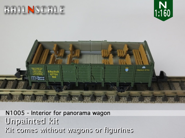 Interior for panorama wagon (N 1:160) in Tan Fine Detail Plastic