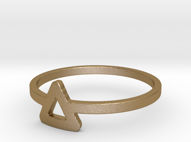 Triangle Ring Ring in Polished Gold Steel
